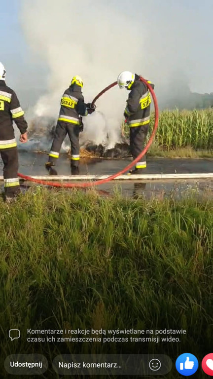 Pożar bel słomy w Łuszczanowie