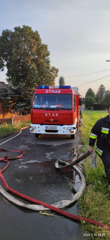 Pożar bel słomy w Łuszczanowie