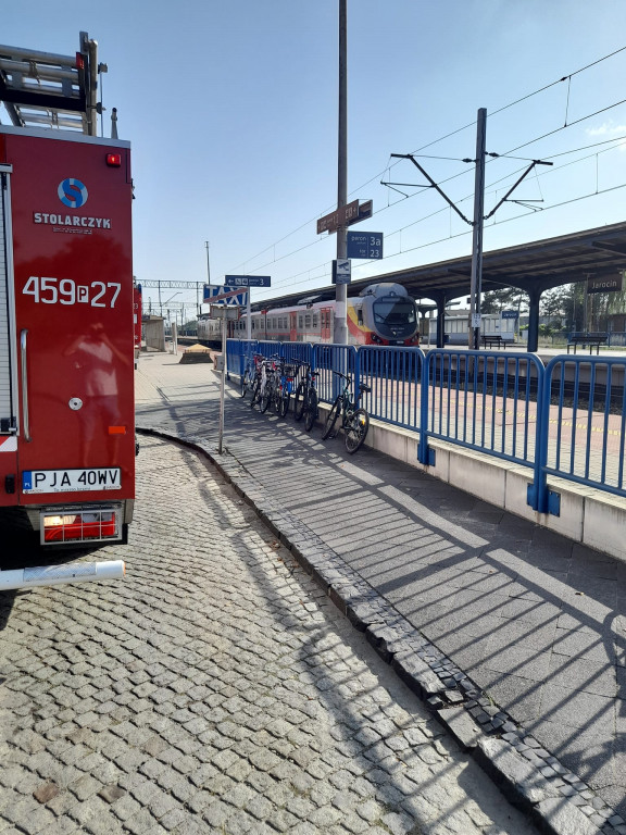 Pożar lokomotywy na jarocińskim dworcu
