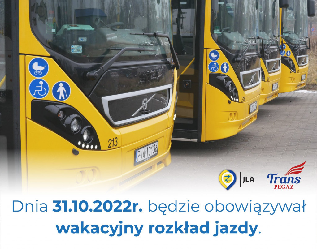 Zmiany rozkładu jazdy JLA w związku z Dniem Wszystkich Świętych