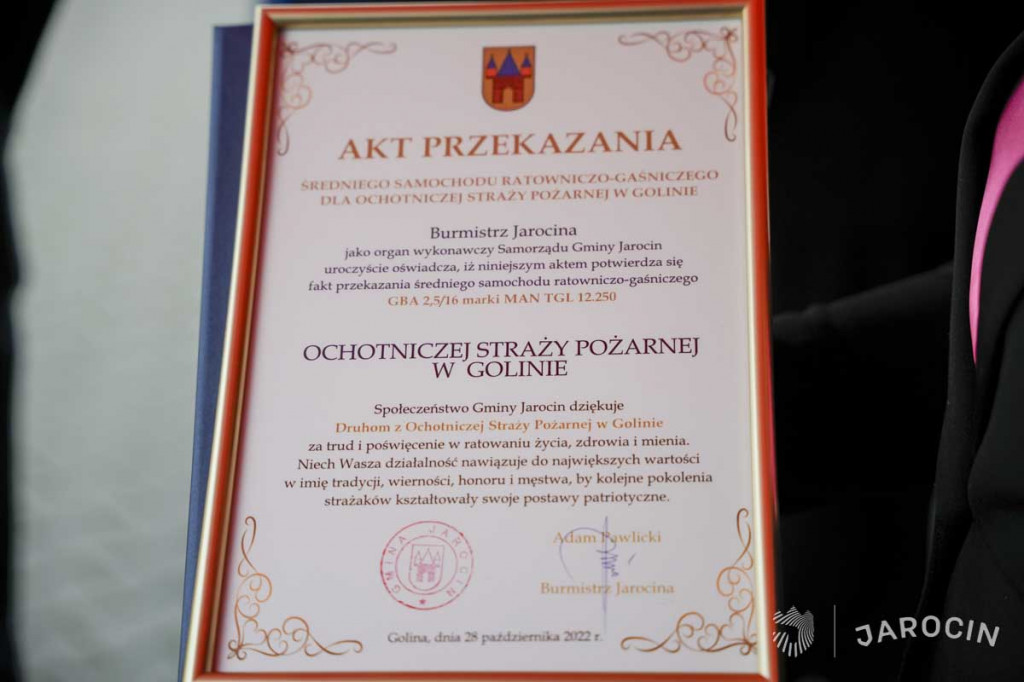 Nowy wóz dla strażaków z Goliny