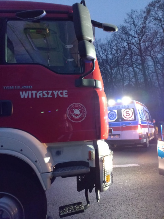 Wypadek na drodze krajowej w Witaszyczkach