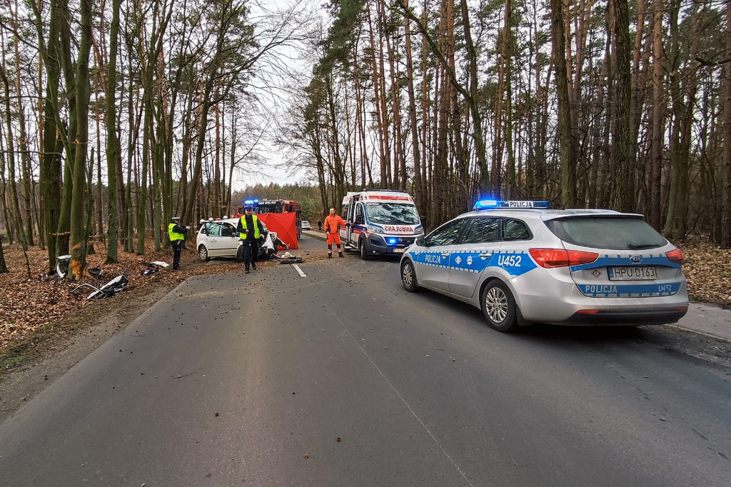 Śmiertelny wypadek między Zakrzewem a Goliną