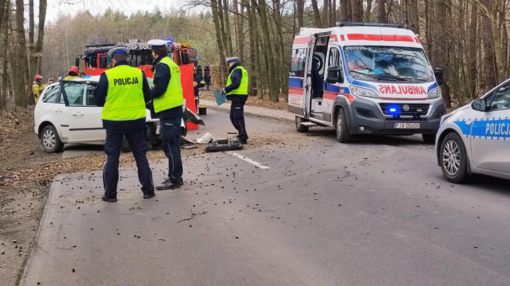 Śmiertelny wypadek między Zakrzewem a Goliną