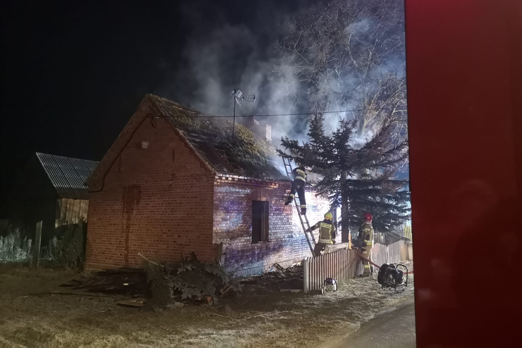 Pożar domu w Kadziaku