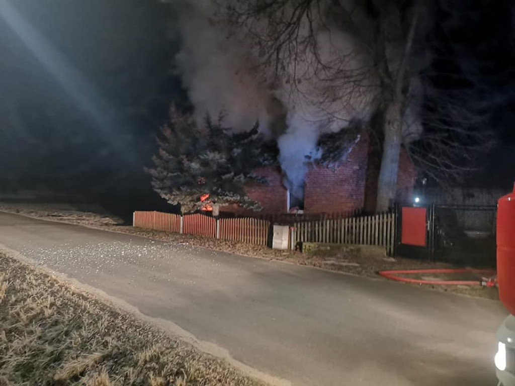 Pożar domu w Kadziaku