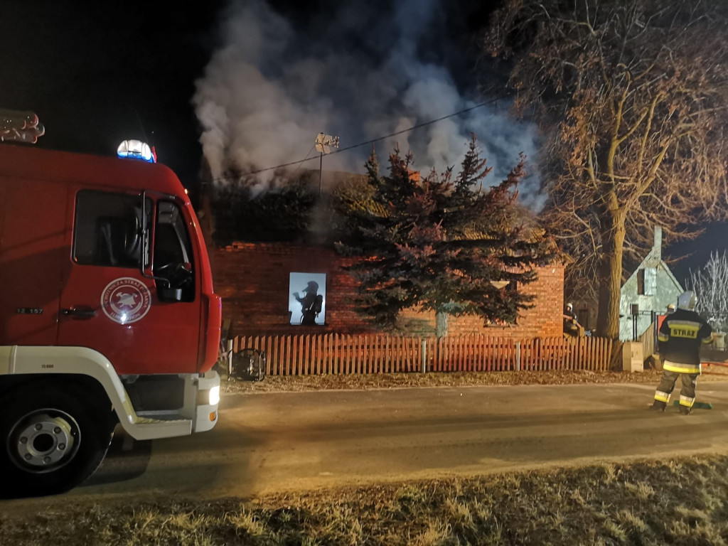 Pożar domu w Kadziaku