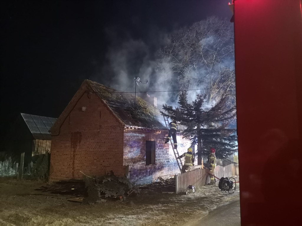 Pożar domu w Kadziaku