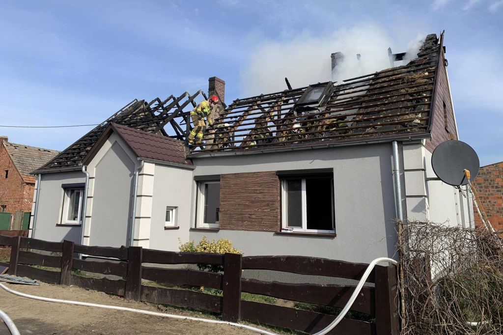 Pożar domu w Łuszczanowie