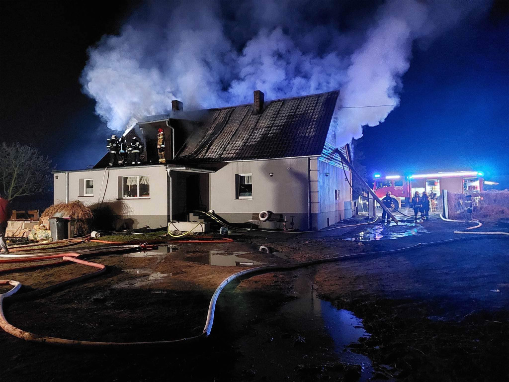 Pożar domu w Łuszczanowie