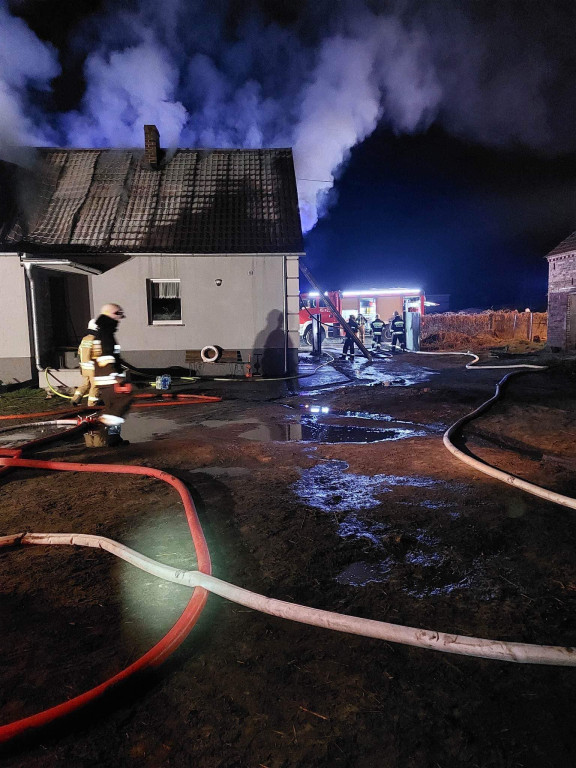 Pożar domu w Łuszczanowie