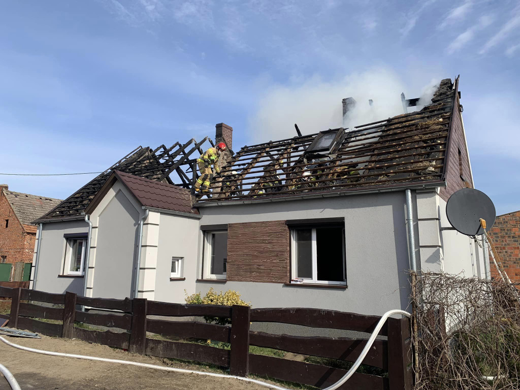 Pożar domu w Łuszczanowie
