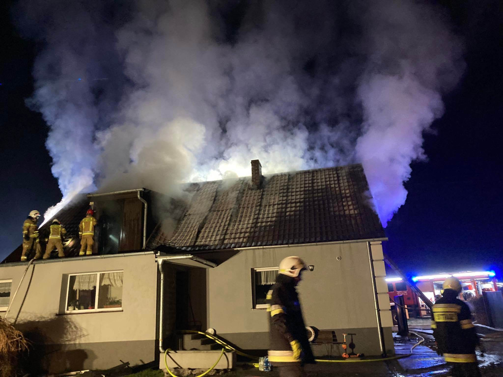 Pożar domu w Łuszczanowie