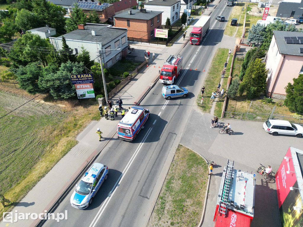 Wypadek na hulajnodze na ul. Wrocławskiej w Jarocinie