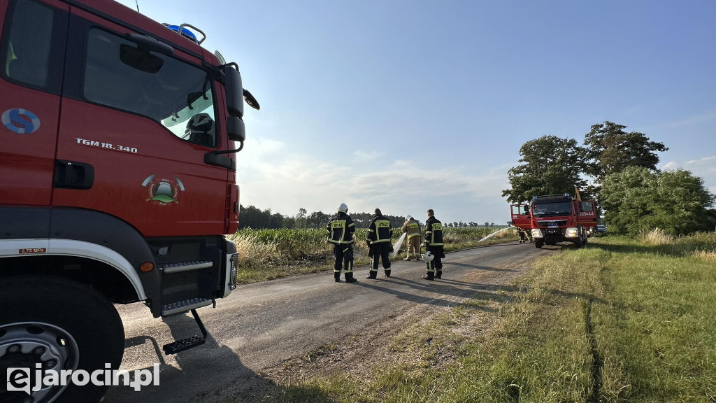 Pożar przy drodze na Radliniec