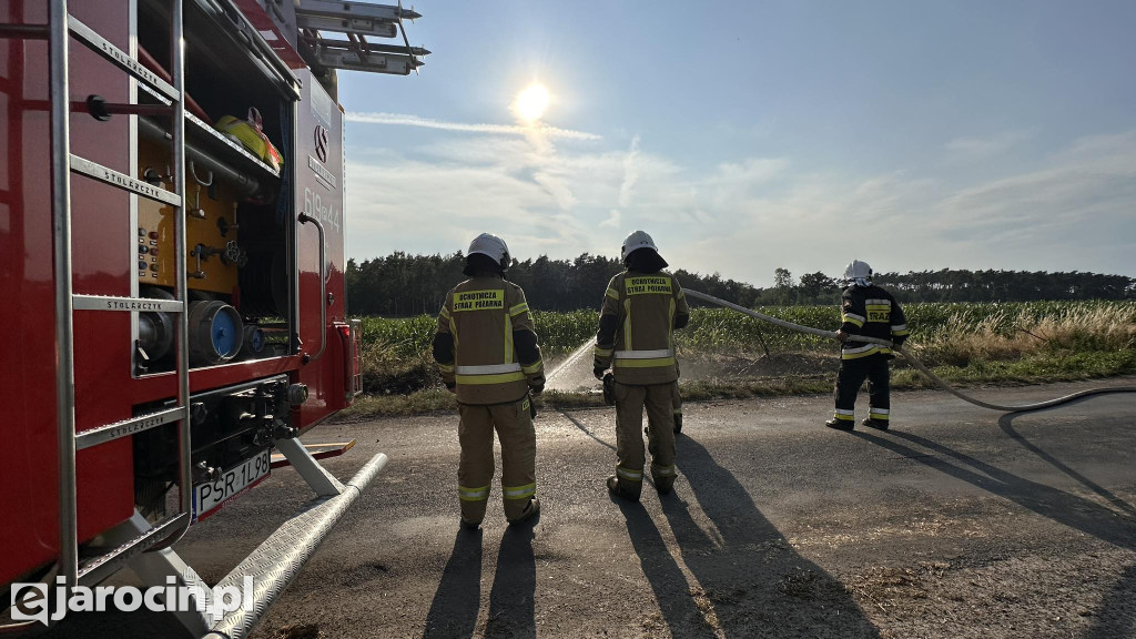 Pożar przy drodze na Radliniec