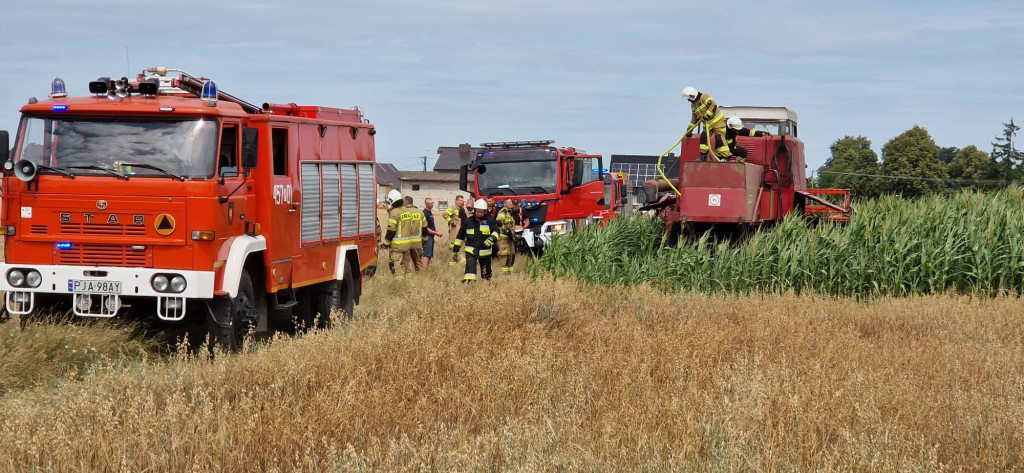 Pożar zboża na pniu w Łobzowcu