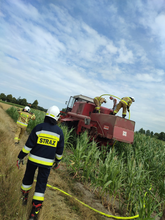 Pożar zboża na pniu w Łobzowcu