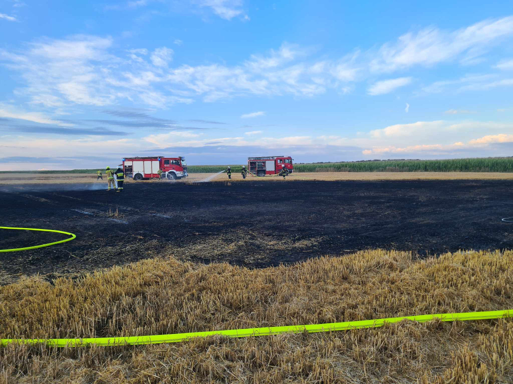 Pożar zboża na pniu i ścierniska w Kotlinie