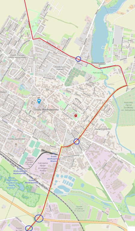 Trasa przejazdu Tour de Pologne przez powiat średzki
