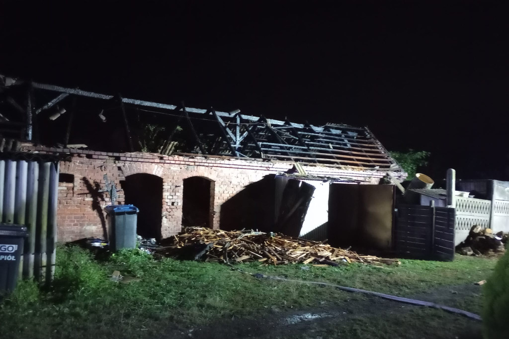 Nocny pożar w Boguszynie