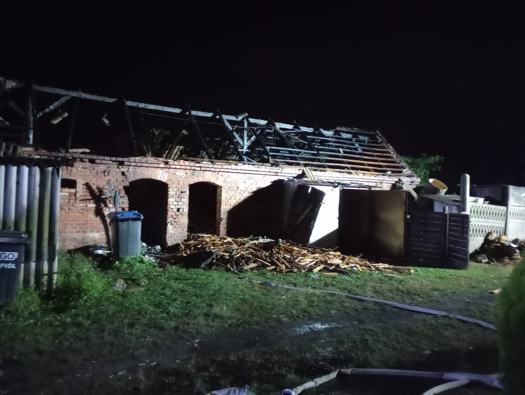 Nocny pożar w Boguszynie