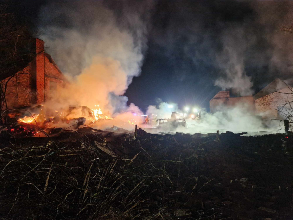 Pożar stodoły w Kretkowie