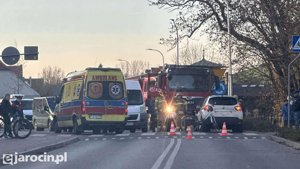 Potrącenie rowerzysty na ul. Wojska Polskiego w Jarocinie
