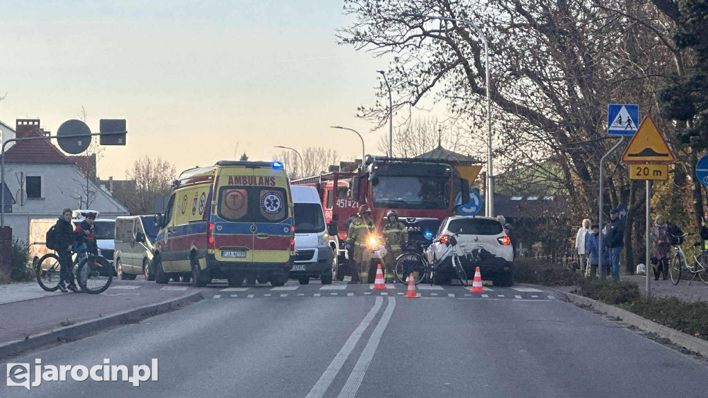 Potrącenie rowerzysty na ul. Wojska Polskiego w Jarocinie