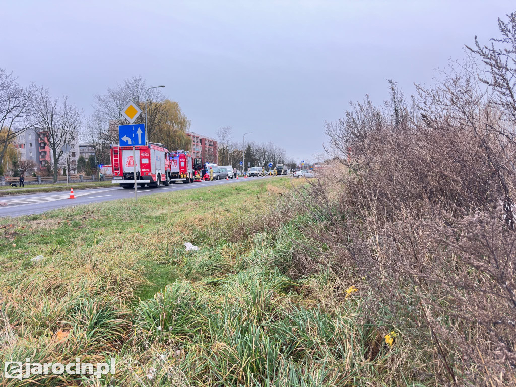 Potrącenie rowerzysty na ul. Popiełuszki w Jarocinie