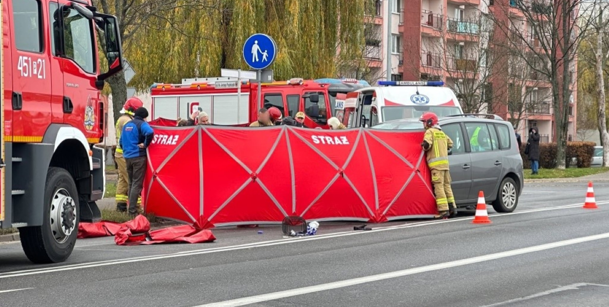 Potrącenie rowerzysty na ul. Popiełuszki w Jarocinie