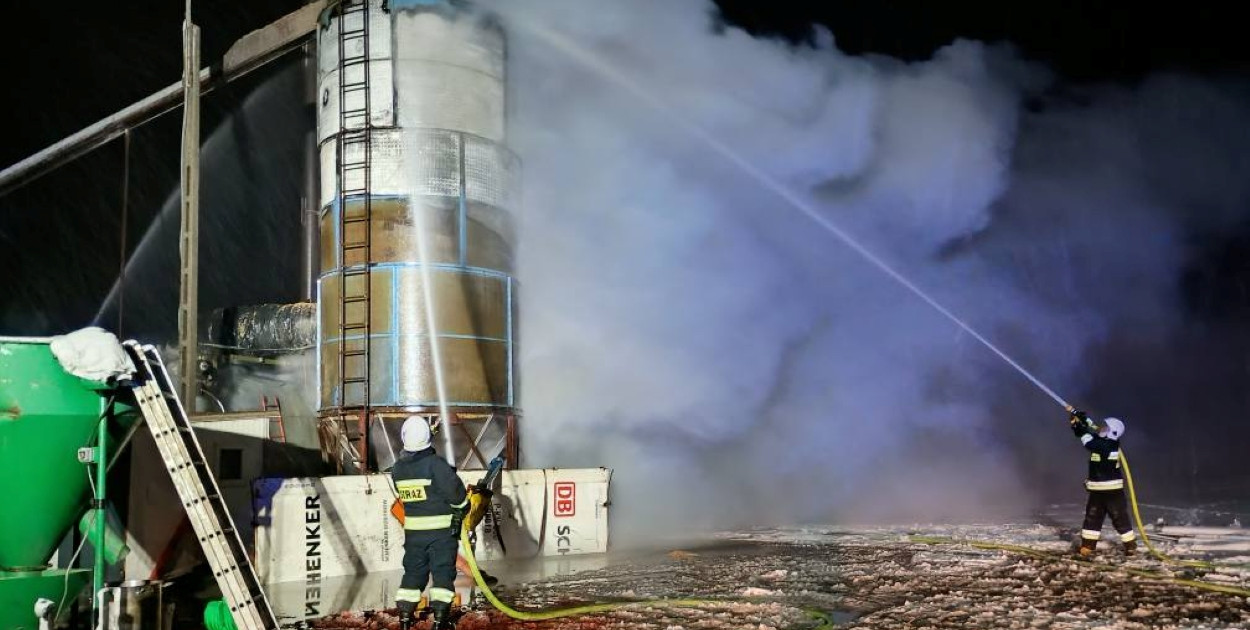 Pożar suszarni kukurydzy w Parzewie