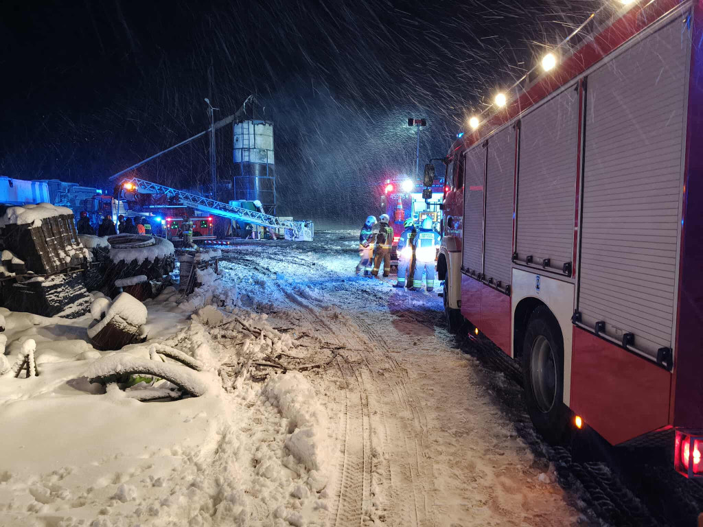 Pożar suszarni kukurydzy w Parzewie