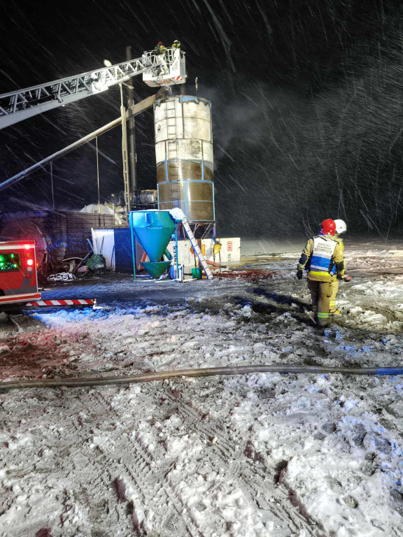 Pożar suszarni kukurydzy w Parzewie