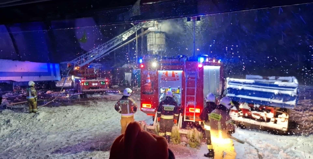 Pożar suszarni kukurydzy w Parzewie