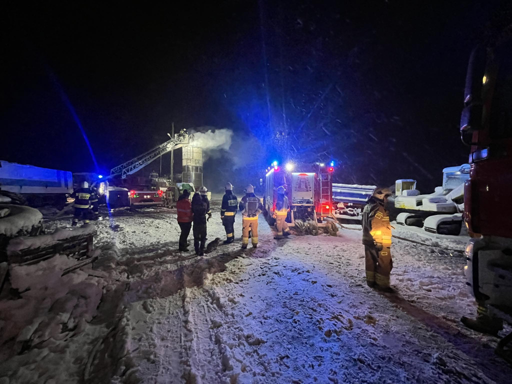 Pożar suszarni kukurydzy w Parzewie