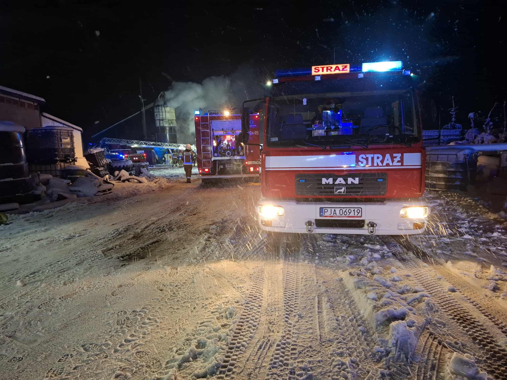 Pożar suszarni kukurydzy w Parzewie