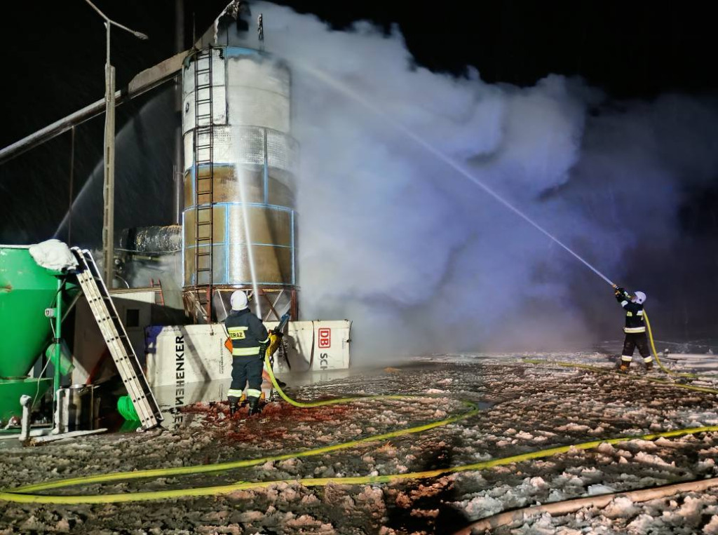 Pożar suszarni kukurydzy w Parzewie