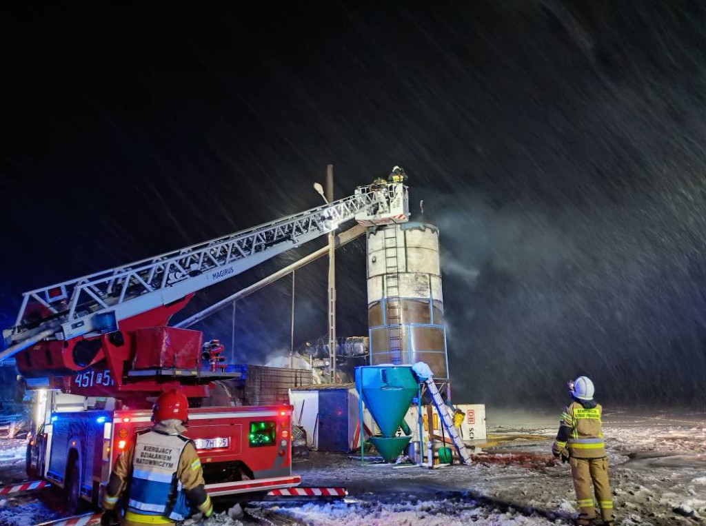 Pożar suszarni kukurydzy w Parzewie