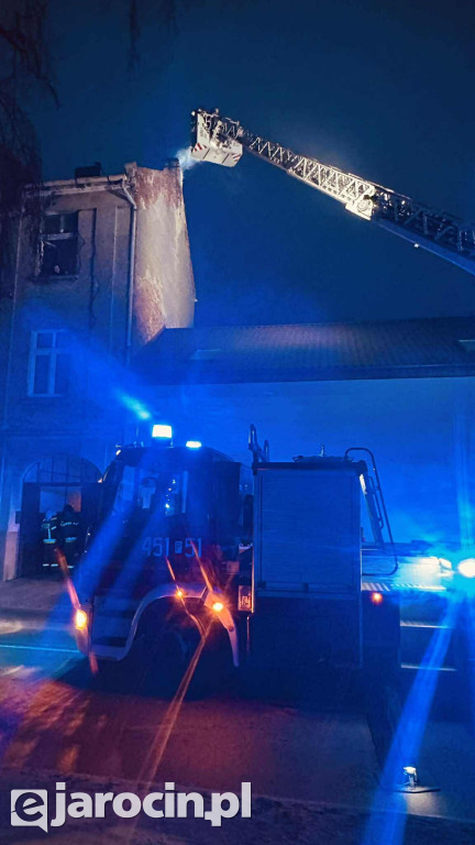 Pożar sadzy w przewodzie kominowym przy św. Ducha w Jarocinie