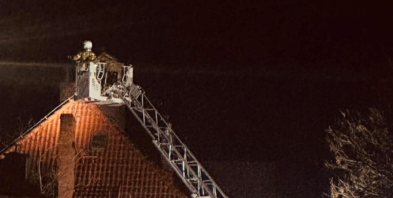 Pożar sadzy w kominie na ul. Nowej w Jarocinie