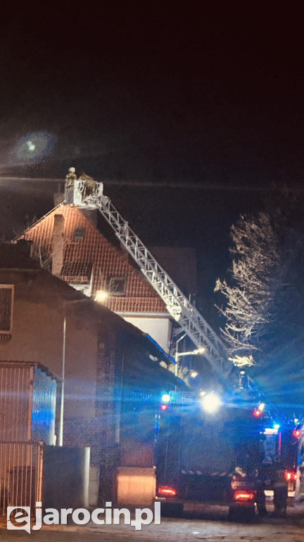 Pożar sadzy w kominie na ul. Nowej w Jarocinie