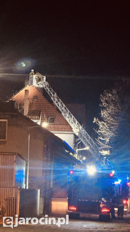 Pożar sadzy w kominie na ul. Nowej w Jarocinie
