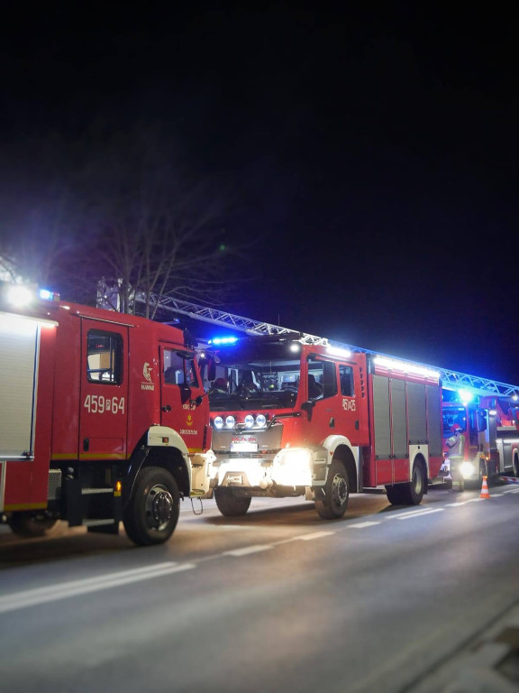 Pożar sadzy w kominie w Lubinii Małej