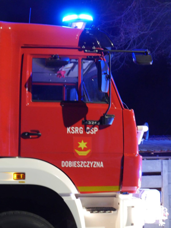 Pożar sadzy w kominie w Lubinii Małej