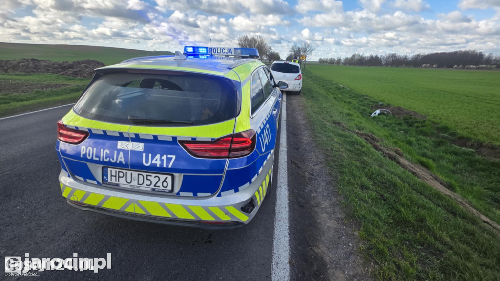 Auto w rowie po próbie ominięcia zwierzyny