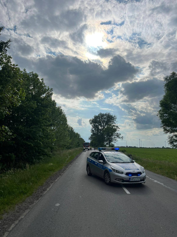 Motocyklista z gminy Jarocin trafił do szpitala po wypadku pod Dobrzycą