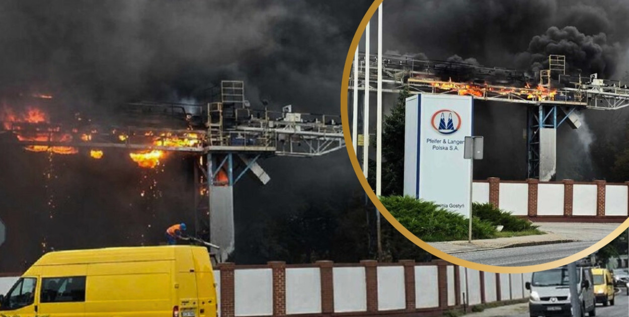 Gostyńska cukrownia w ogniu. Co było przyczyną pożaru? Jest wstępna diagnoza