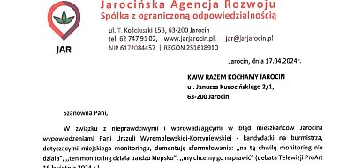 Oświadczenie prezesa JAR-u w sprawie wypowiedzi kandydatki na burmistrza Jarocina-9127