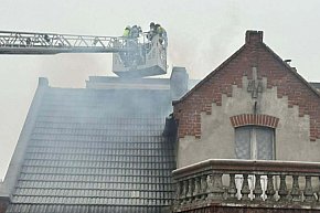 Pożar sadzy w kominie przy ul. Poznańskiej w Jarocinie-2728